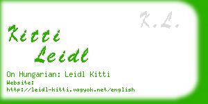 kitti leidl business card